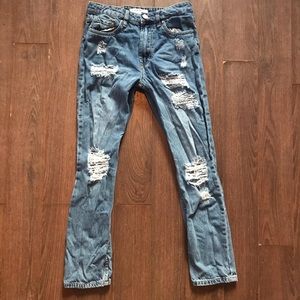 Streetwear Society High-Rise Straight Ripped Jeans